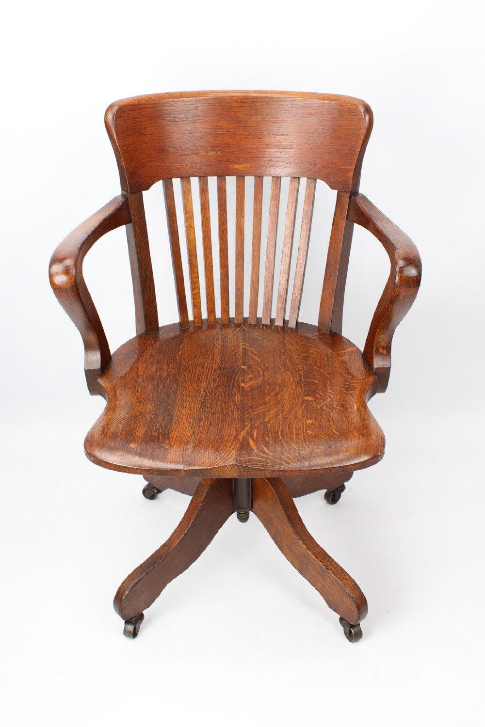 Edwardian Oak Swivel Desk Chair