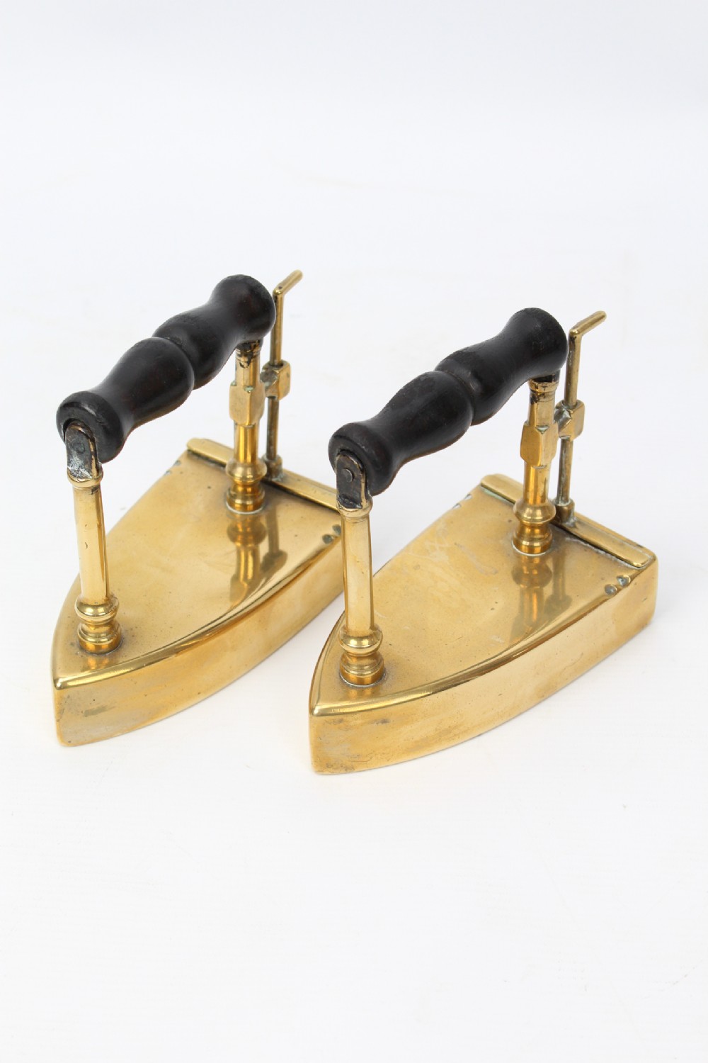 Pair Antique Victorian Brass Flat Irons