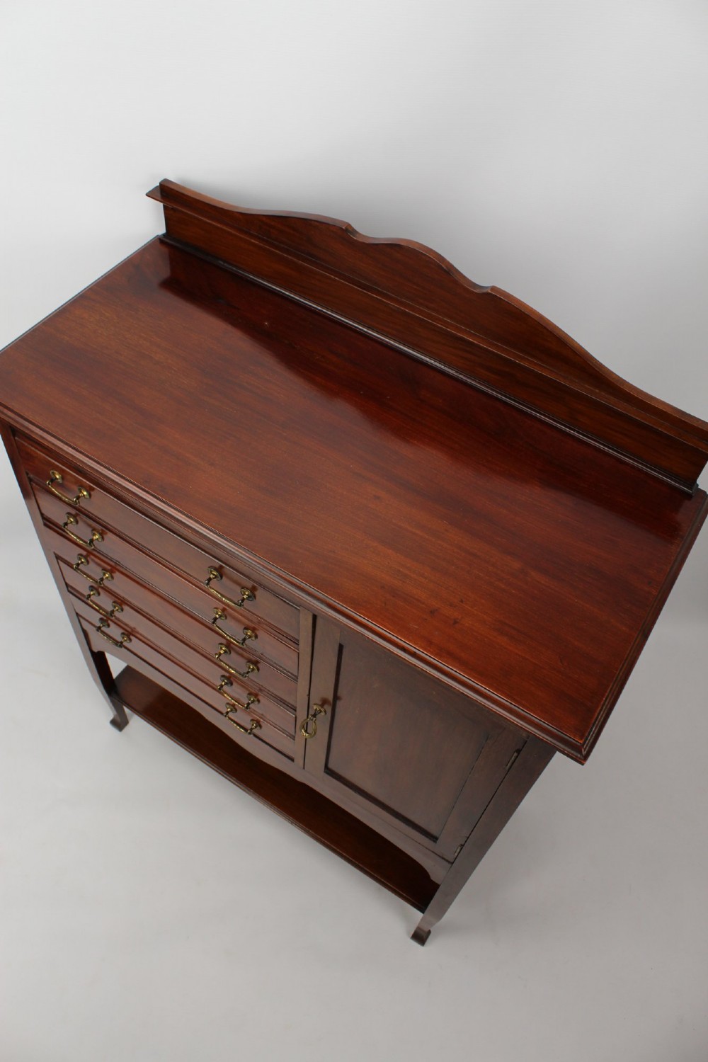 Antique Edwardian Mahogany Music Cabinet View V