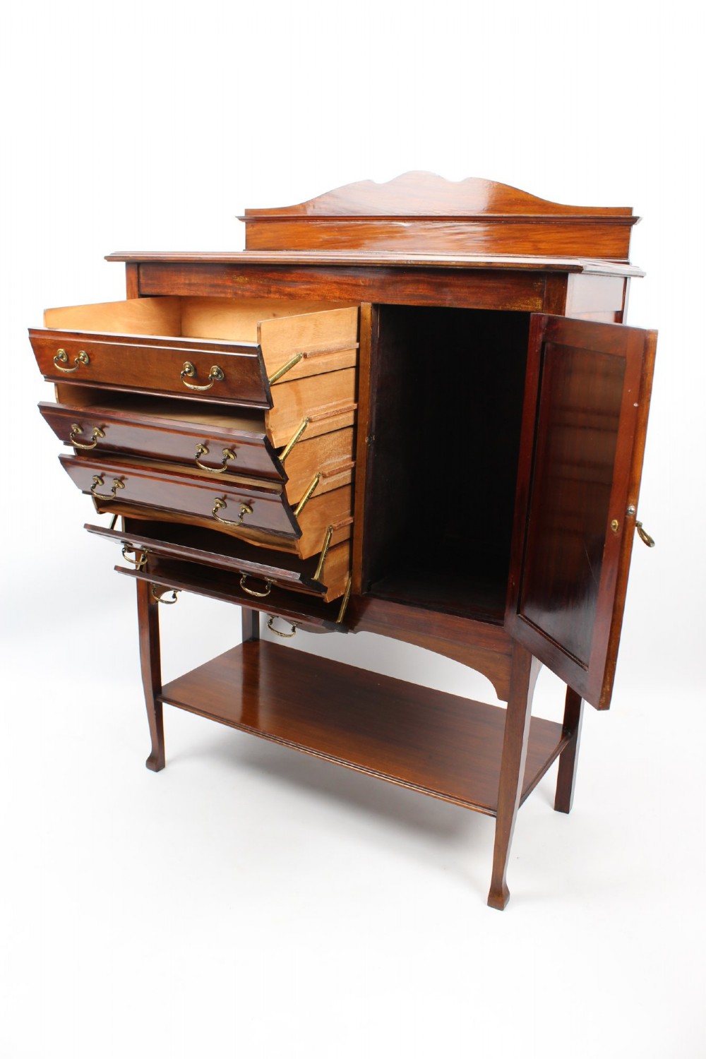 Antique Edwardian Mahogany Music Cabinet View VI