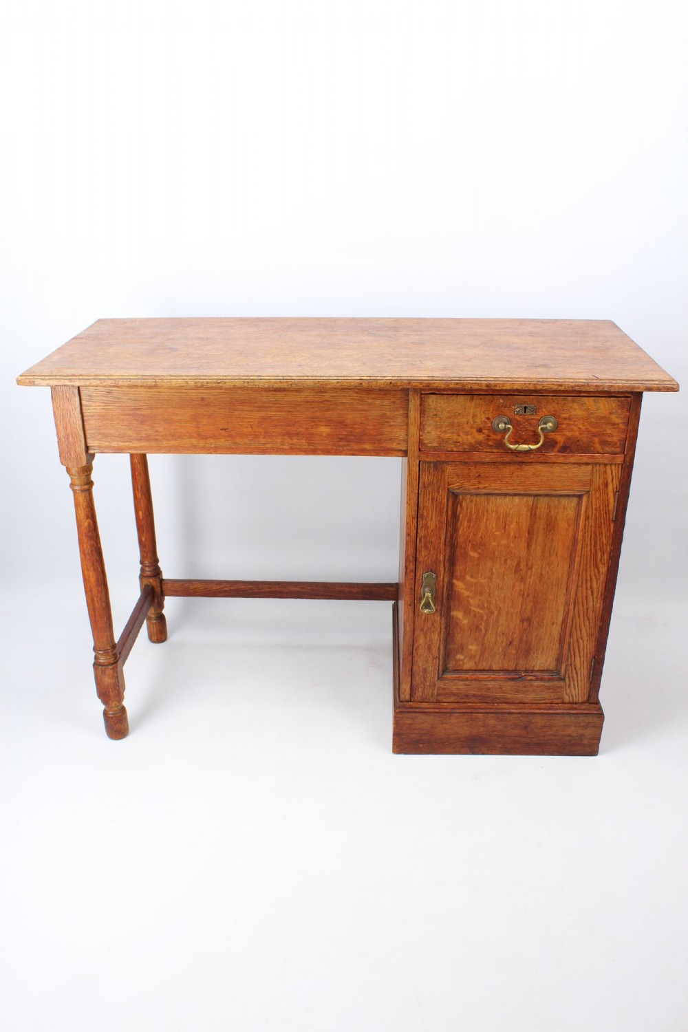 Slim Edwardian Oak Desk