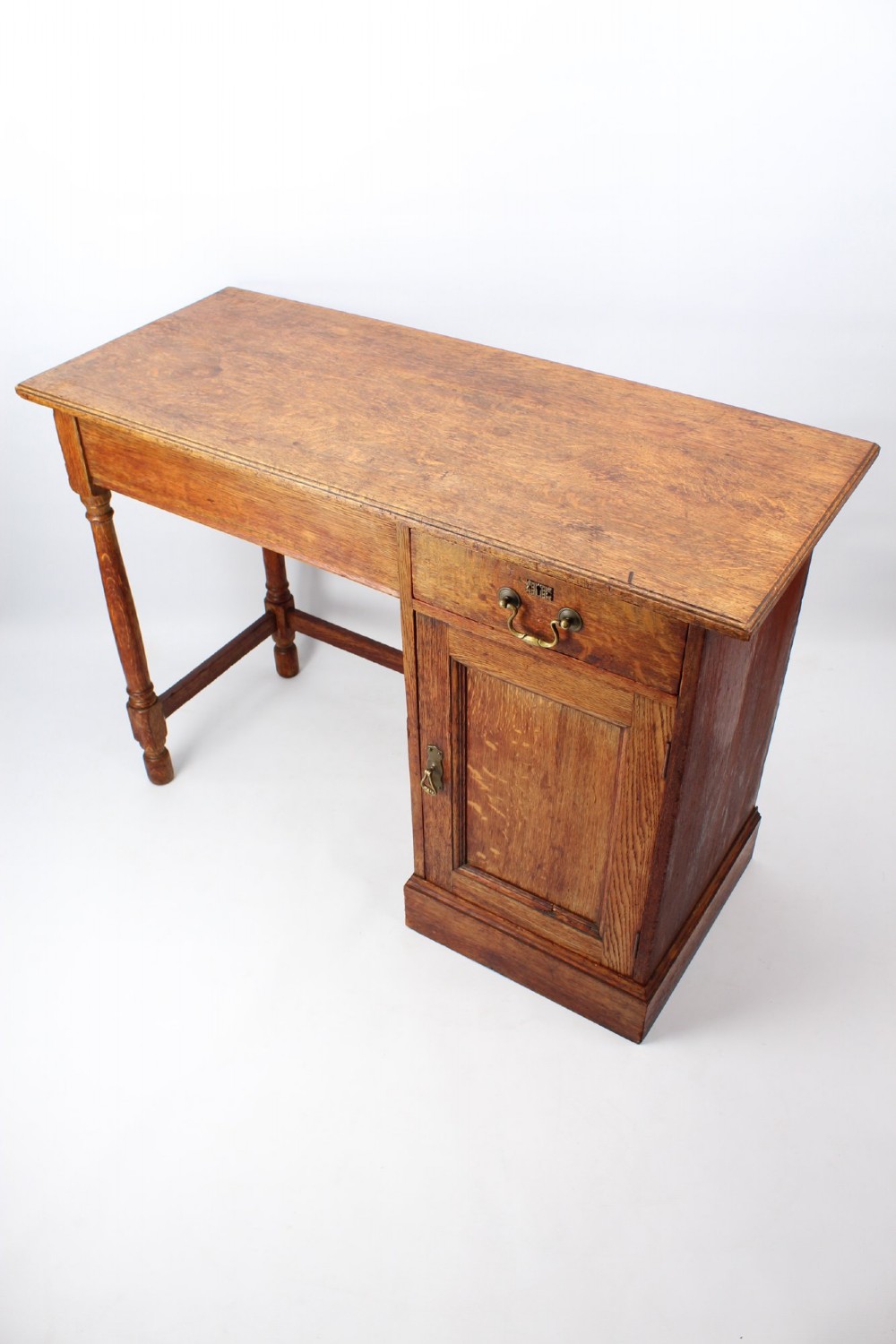 Slim Edwardian Oak Desk View II