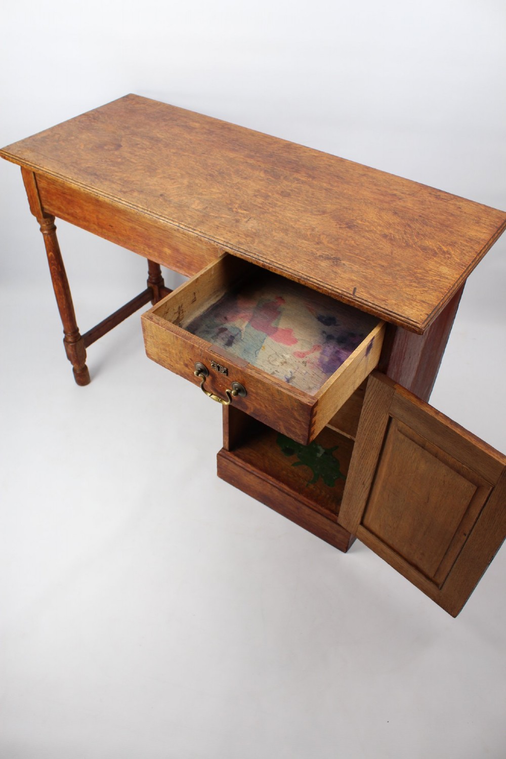 Slim Edwardian Oak Desk View III