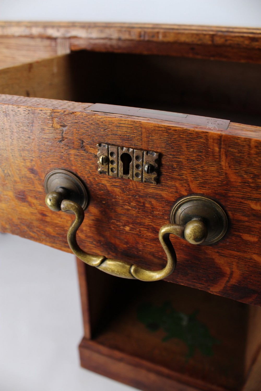 Slim Edwardian Oak Desk View IV