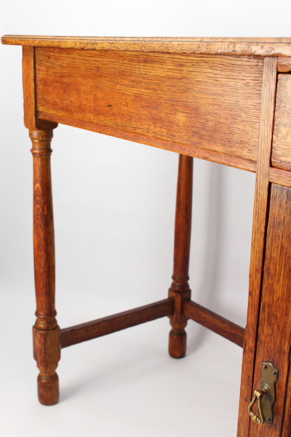 Slim Edwardian Oak Desk View X