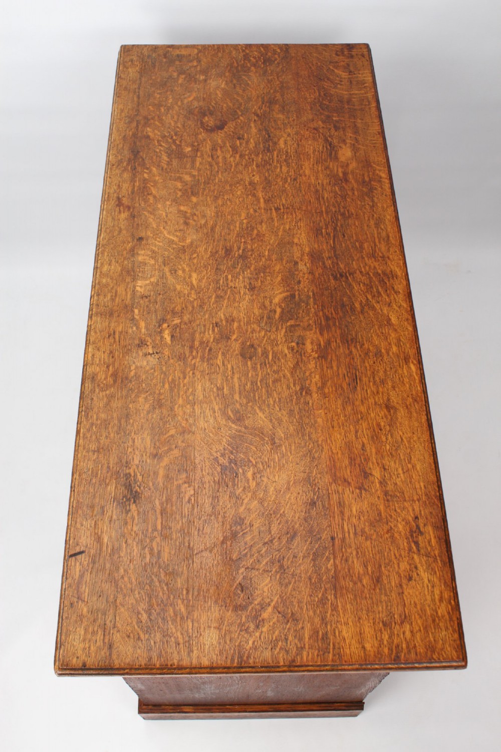 Slim Edwardian Oak Desk View XII