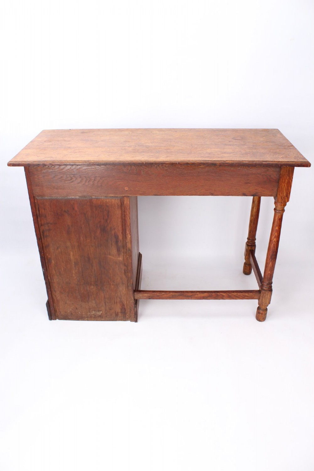 Slim Edwardian Oak Desk View XIII