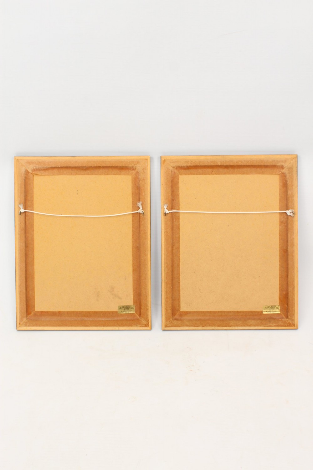 A pair of small framed antique Chinese watercolour paintings on pith paper, set in dark green mounts with gilded decorative frames. View XIII