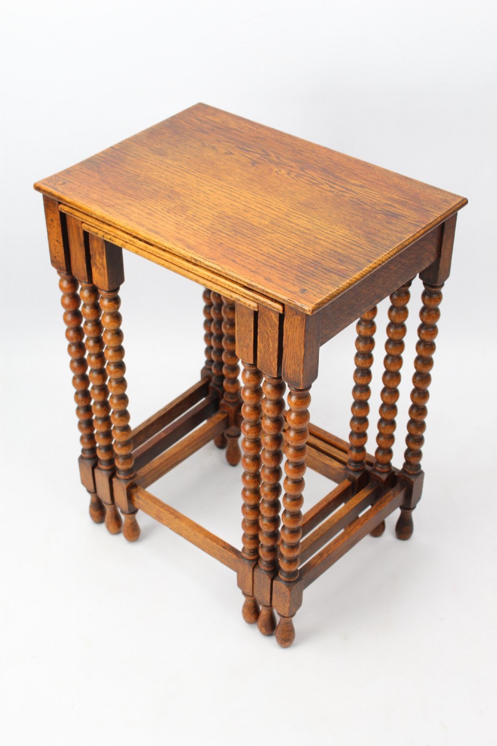 Nest of 3 Oak Bobbin Turned Tables