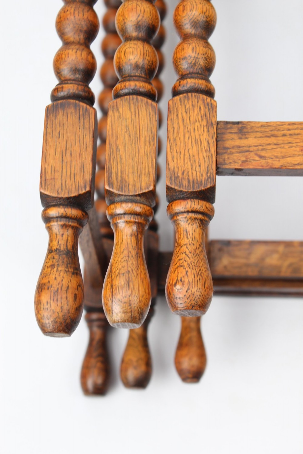 Nest of 3 Oak Bobbin Turned Tables View VIII