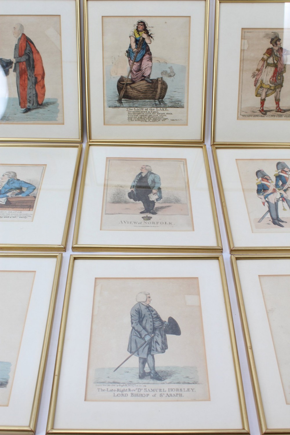 Set 9 Antique Georgian Etchings by Robert Dighton View II