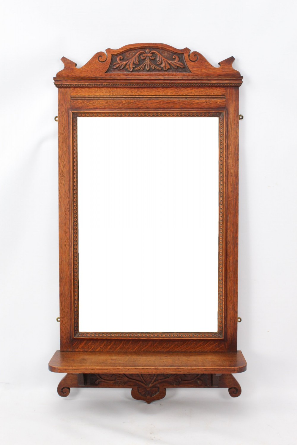 Edwardian Oak Valet Hall Mirror