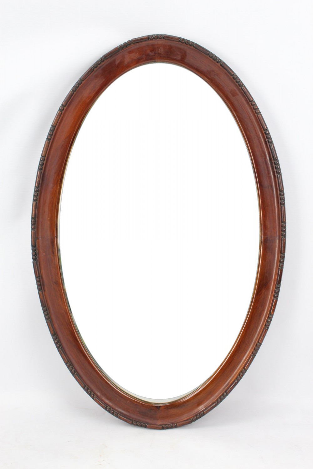 Edwardian Walnut Framed Oval Mirror