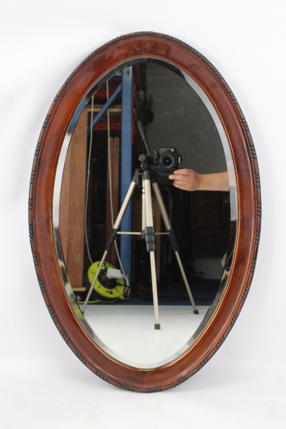 Edwardian Walnut Framed Oval Mirror View II