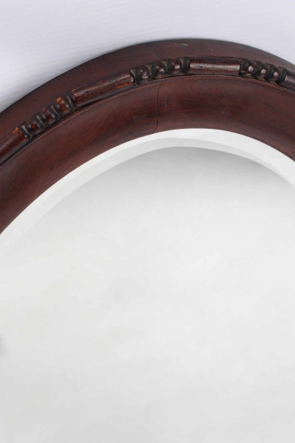 Edwardian Walnut Framed Oval Mirror View IV