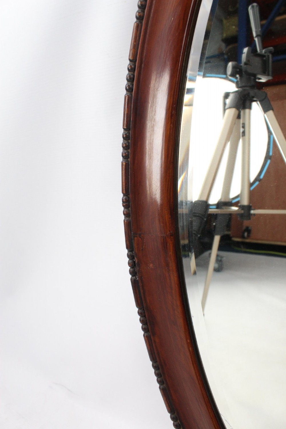 Edwardian Walnut Framed Oval Mirror View V