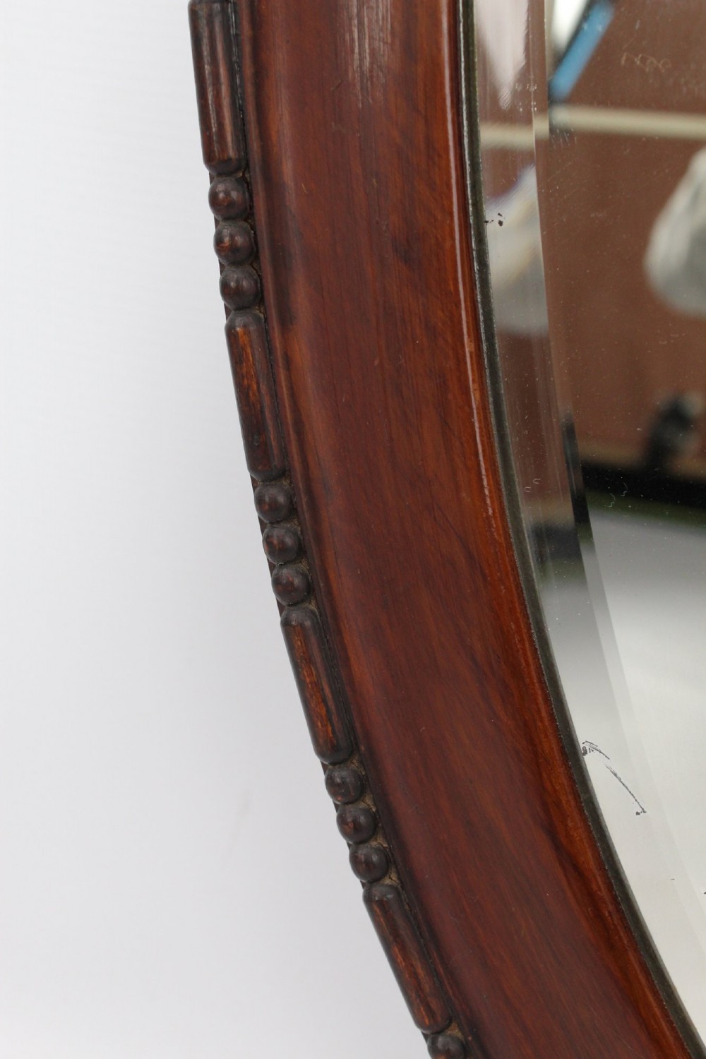 Edwardian Walnut Framed Oval Mirror View VI