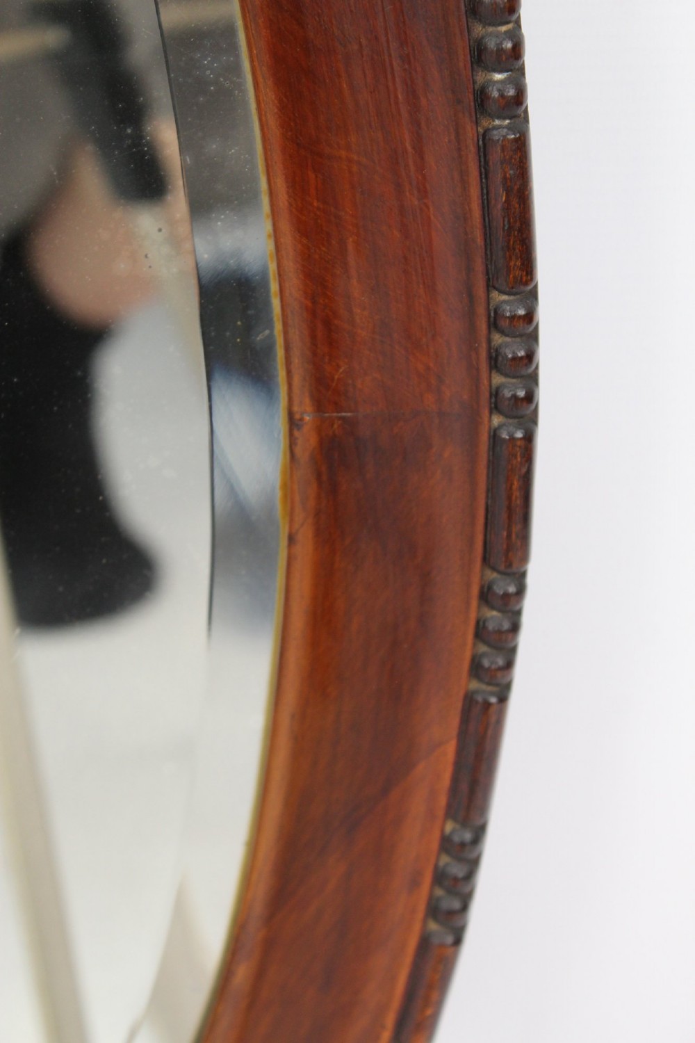 Edwardian Walnut Framed Oval Mirror View X