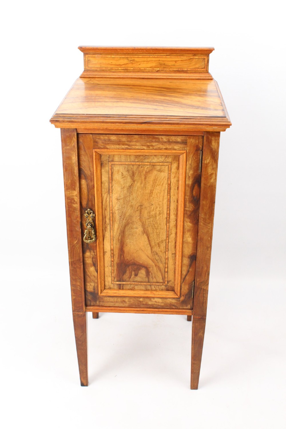 Edwardian Burr Walnut Maple & Co Bedside Cabinet