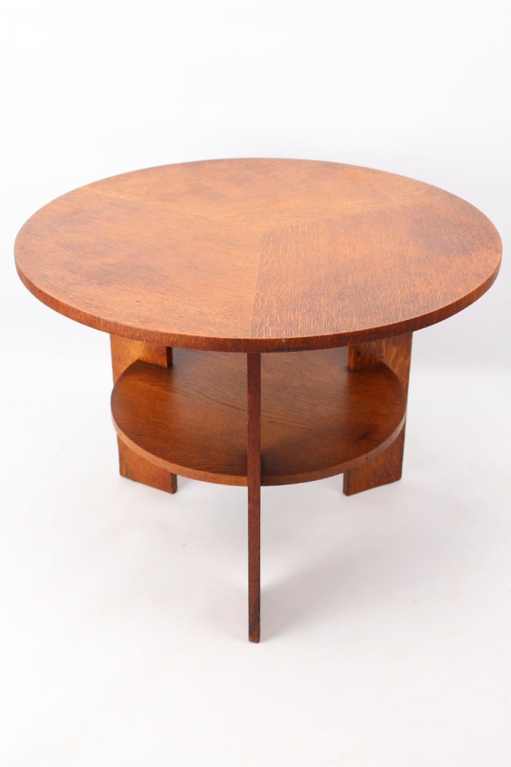 Circular Art Deco Oak Coffee Table