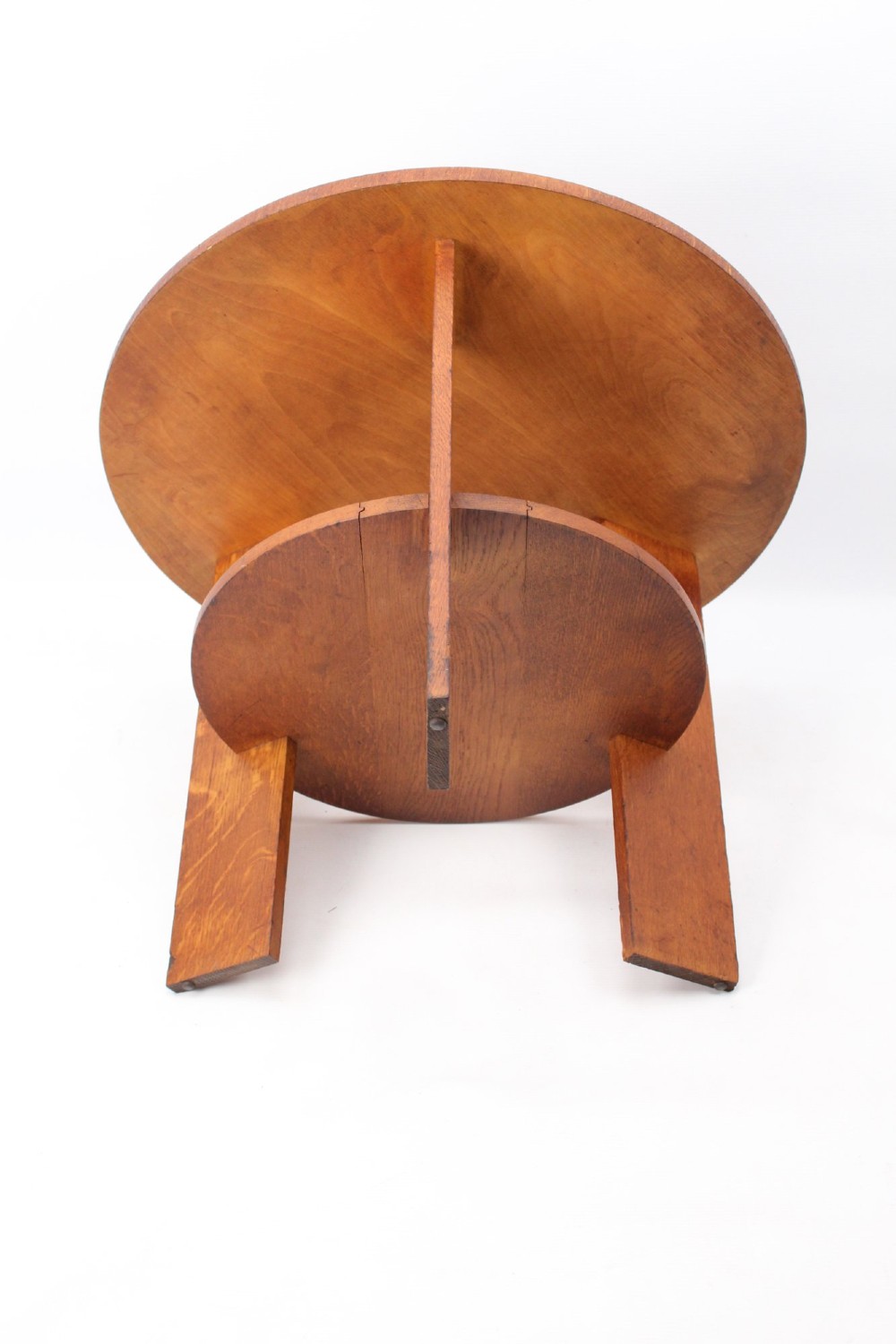 Circular Art Deco Oak Coffee Table View V