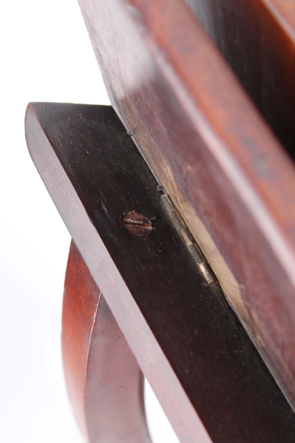 A Victorian mahogany coaching table featuring a rectangular folding top supported by curved X-frame legs and turned stretchers. View VIII