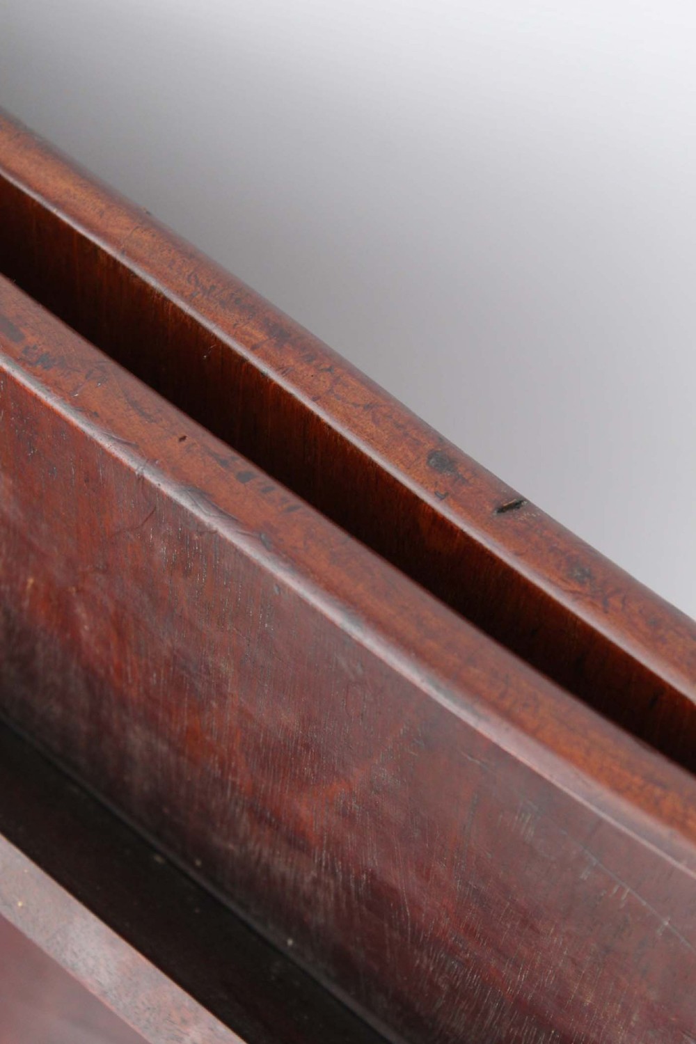 A Victorian mahogany coaching table featuring a rectangular folding top supported by curved X-frame legs and turned stretchers. View IX