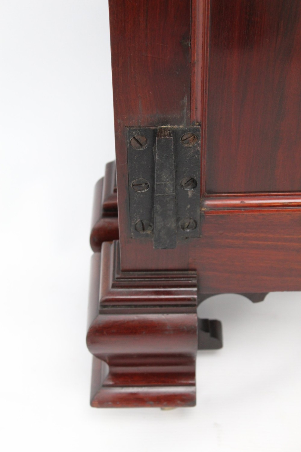 A Victorian walnut single bedstead featuring arched panels, carved circular wreaths, and central mother-of-pearl and abalone shell floral inlays. View XII