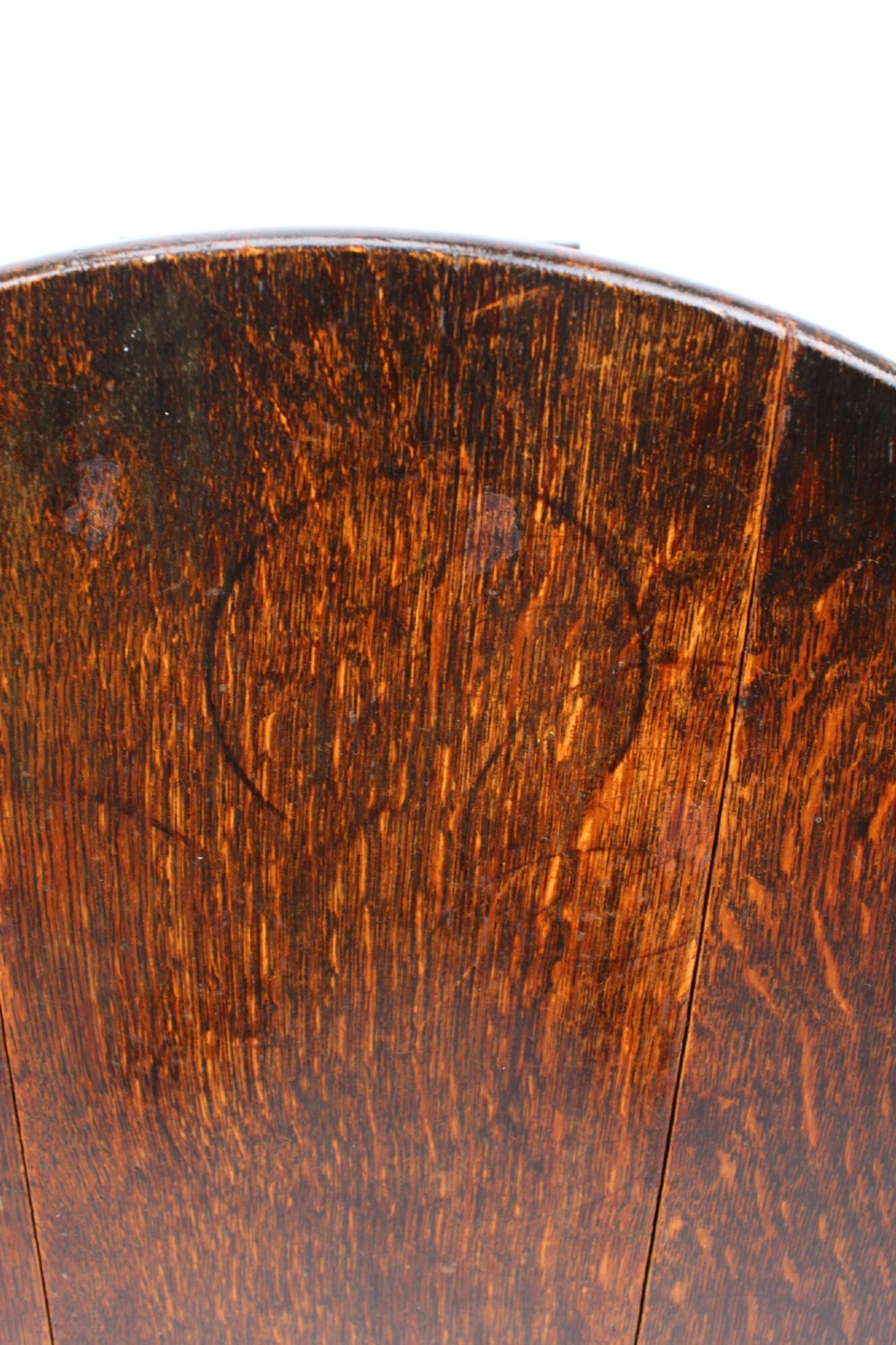 A dark oak drop-leaf coffee table featuring hinged side flaps, turned legs, and a sturdy trestle base. View XII