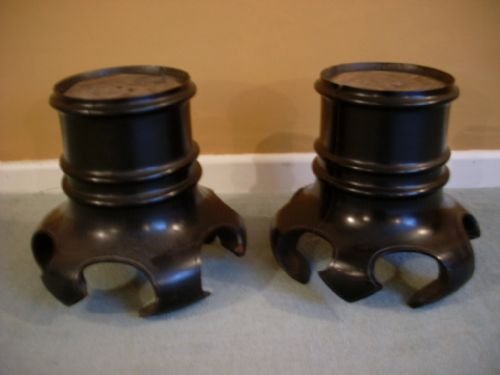 A Pair of 19thc Ebonized Vase or Urn Stands by Vokins London