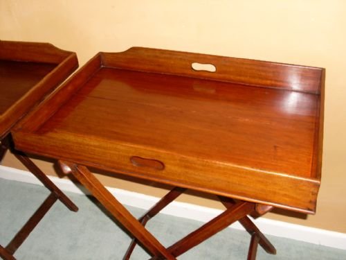 fig 1. A near pair of 19thC butlers trays