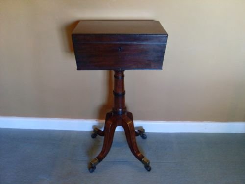 A Regency Mahogany Teapoy or Work Table.