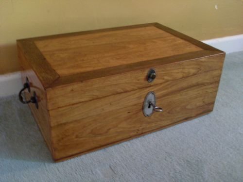 A 19thc Military Document Box with Secret Drawer.