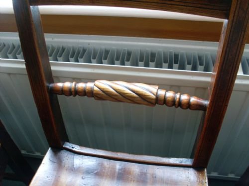 fig 1. A set of 4 19thC elm kitchen chairs