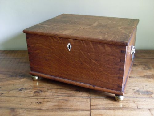 An Early 19thc Oak Work Box