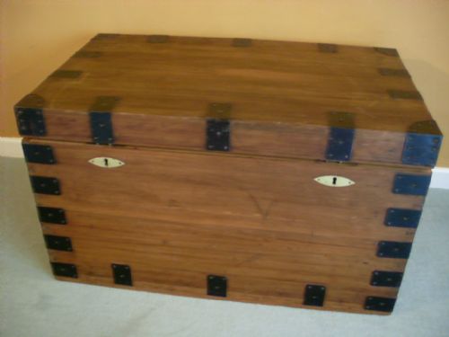 A 19thc Iron Bound Campaign Trunk