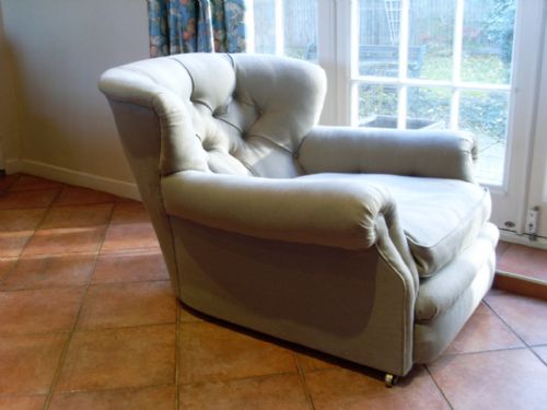 19thc Howard Style Deep Seated Armchair