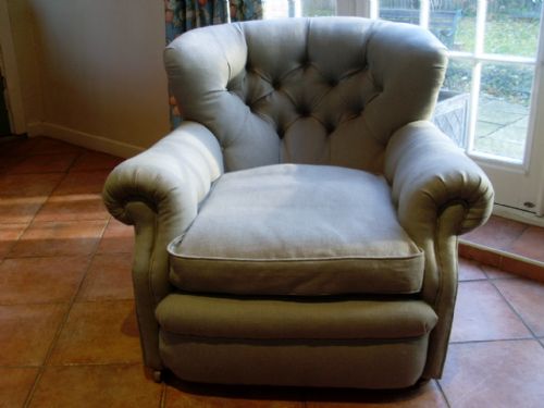 fig 1. 19thC Howard style deep seated armchair