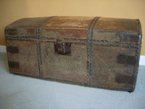 An Early 18thc Travelling Trunk with Original London Label.