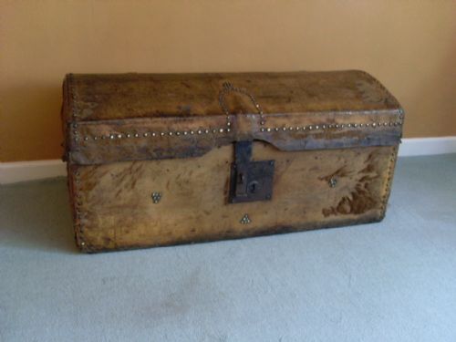 An 18thc Deer Skin Trunk