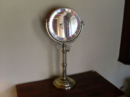 A 19thc Brass Adjustable Shaving Mirror