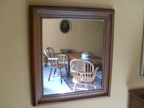 A Large Late Victorian Oak Framed Wall Mirror
