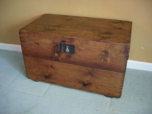 A 19thc Pine Travelling Trunk