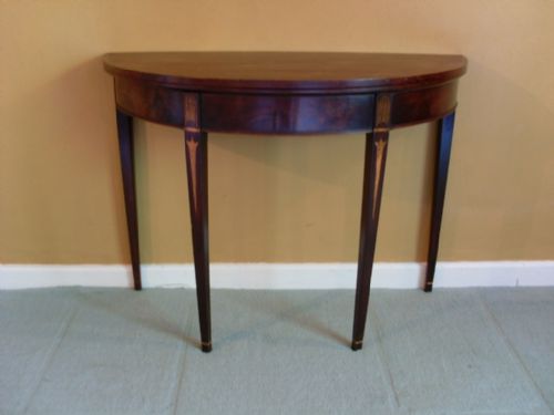 A Geo III Sheraton Design Demilune Tea Table