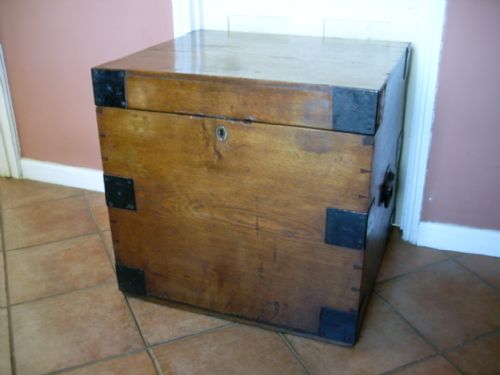 19thc Oak Silver Trunk