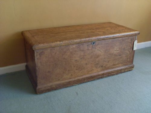 A 19thc Pine Scumble Painted Trunk