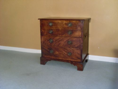 A Small 19thc Faux Chest or Bedside Table