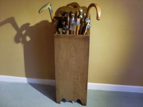 A 19thc Elm Baguette Bin Perfect as a Stick Stand
