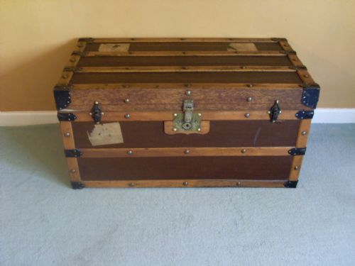 An Attractive Victorian Steamer Trunk (Coffee Table).