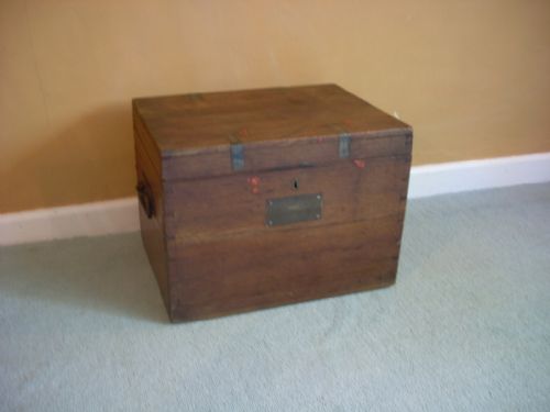 A Small 19thc Oak Silver Trunk